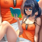 【二次】擦れて勃ってしまったのか、衣服の上から勃起乳首見えちゃってる女の子のエロ画像